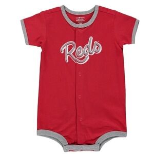 Mlb Cincinnati Reds Infant Power Hitter Romper Red 3-6 Mo.s boy or girl NWT